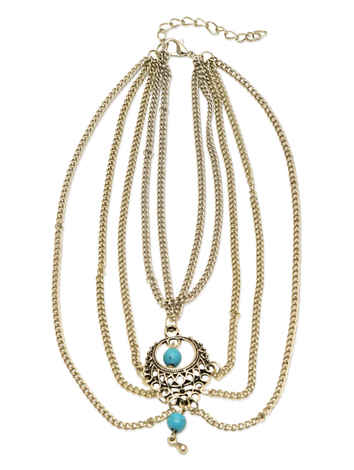 Buy Femnmas Blue Multi Chain Arm Bands - Purplle