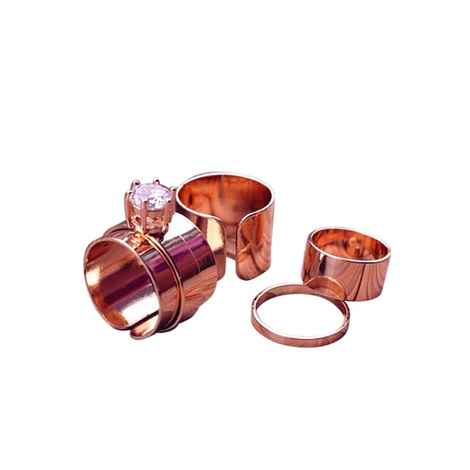 Buy Femnmas Celebrity Metal 4 Ring Set - Purplle