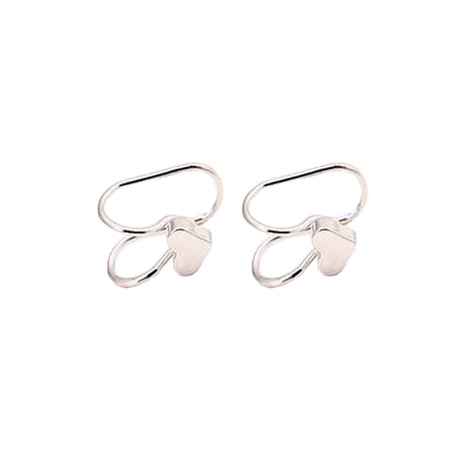 Buy Femnmas Silver Heart Non Pierced Earclip - Purplle