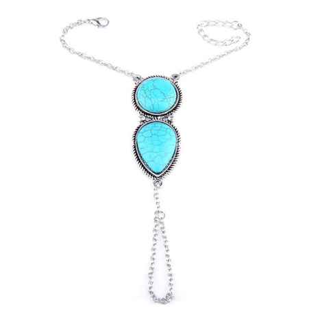 Buy Femnmas Boho Girl Blue Vintage Link Chain Hand Harness - Purplle