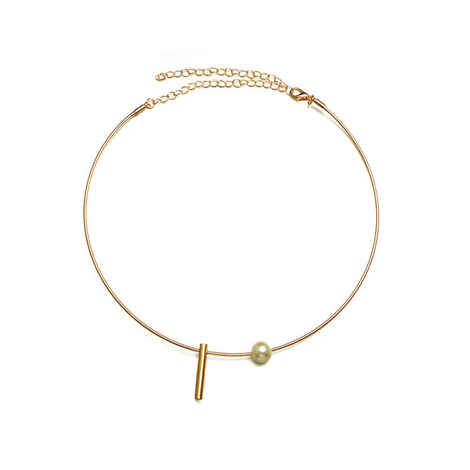 Buy Femnmas Gothic Punk Sleek Pearl Round Collar Necklace - Purplle