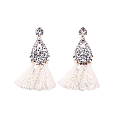 Buy Femnmas White Thread Tassel Designer Party Danglers - Purplle