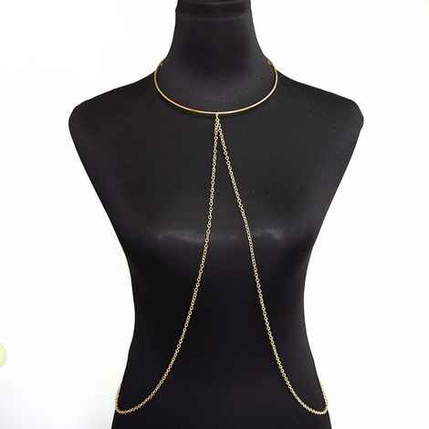 Buy Femnmas Sleek Plated Metal Choker Bikini Body Chain - Purplle