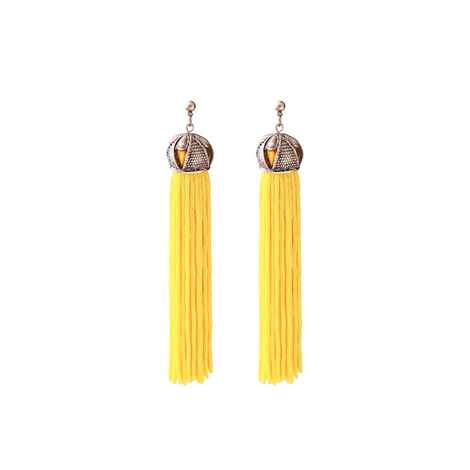 Buy Femnmas Yellow Party Fancy Thread Earring - Purplle