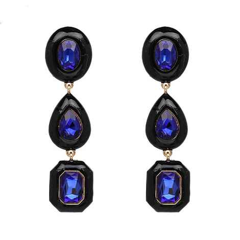 Buy Femnmas Blue Black Fancy Gemstone Earrings - Purplle