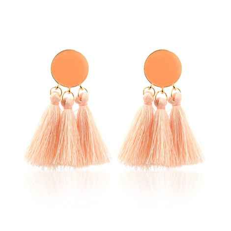 Buy Femnmas Hot Pink Multi Thread Ethnic Fancy Earring - Purplle