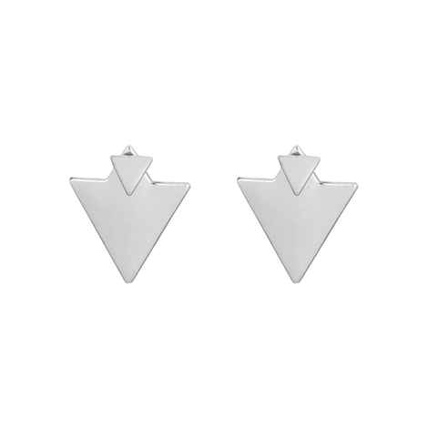 Buy Femnmas Silver Triangle Earlobe Earjacket - Purplle
