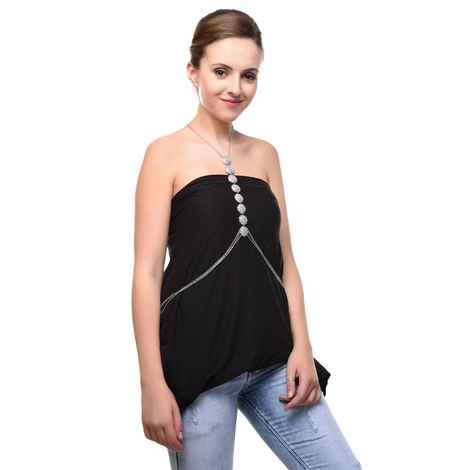 Buy Femnmas Silver Coin Sexy Body Chain - Purplle