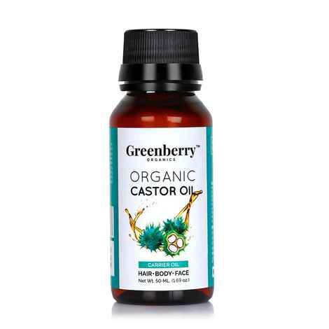 Greenberry Organics Organic Castor Oil for Face Body & Hair (50 ml)