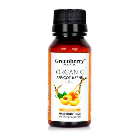 Greenberry Organics Organic Apricot Kernel Oil for Face Body & Hair (50 ml)