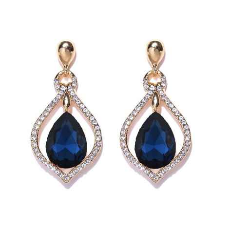 Buy Crunchy Fashion Missa Deft Blue Crystal Earrings For Women - Purplle