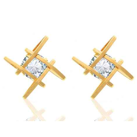 Buy Crunchy Fashion Zircon Studded Square Stud Earrings - Purplle