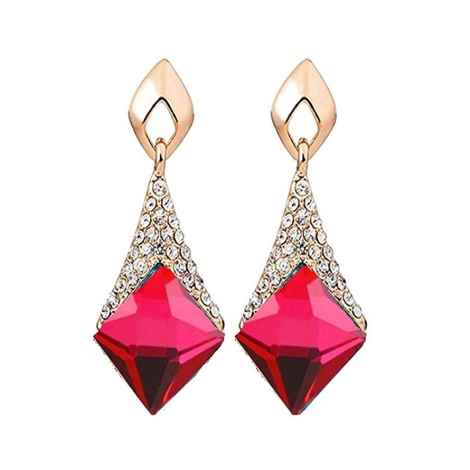 Buy Crunchy Fashion Golden Plated Pink Crystal Stone Dangler Earring - Purplle