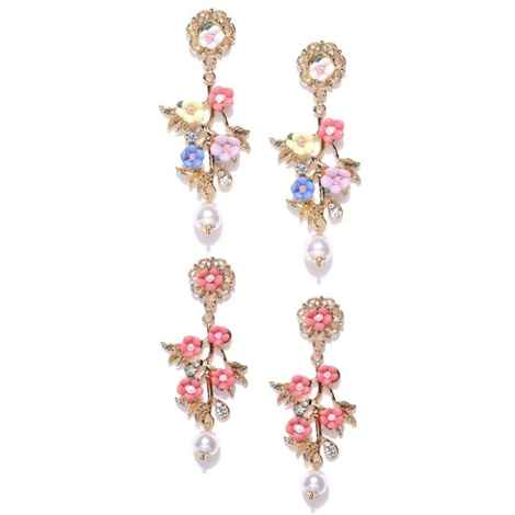 Buy Crunchy Fashion Multi Colored Drop Earring Combo - Purplle