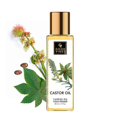 Good Vibes Castor 100% Pure Cold Pressed Oil For Hair & Skin | Moisturizing, Hair Growth | No Parabens, No Mineral Oil (50 ml)
