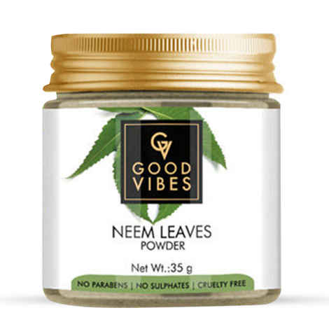 Good Vibes Neem Leaves Powder | Anti-Dandruff, Skin Radiance, Hair Growth, Lightening | No Animal Testing (35 gm)