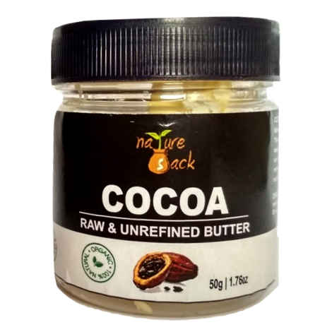 NatureSack Natural Organic Cocoa Butter. Raw & Unrefined Butter Great For Face, Skin, Body, Lips, DIY products (50 g)