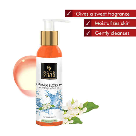 Buy Good Vibes Brightening Shower Gel (Body Wash) - Orange Blossom (200 ml) - Purplle