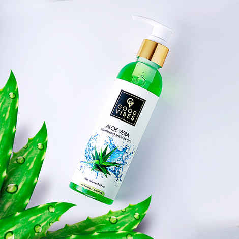 Buy Good Vibes Lightening Shower Gel (Body Wash) - Aloe Vera (200 ml) - Purplle