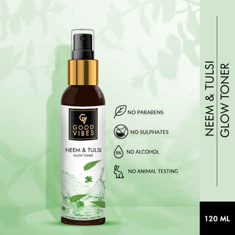 Buy Good Vibes Neem & Tulsi Glow Toner | With Cucumber | Hydrating, Purifying | No Parabens, No Alcohol, No Sulphates, No Mineral Oil (120 ml) - Purplle