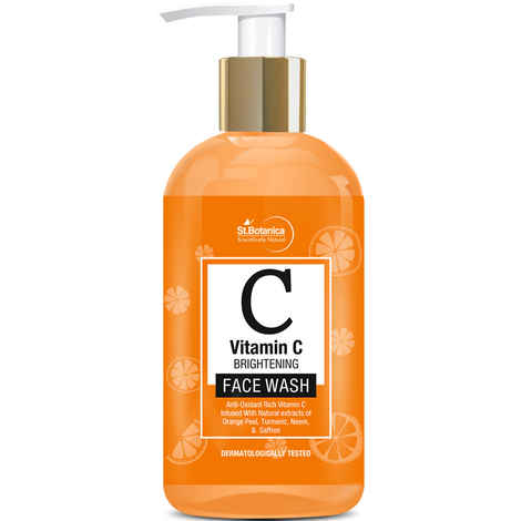 StBotanica Vitamin C Brightening Face Wash - With Lemon, Turmeric, Neem and Kashmiri Saffron - No Parabens, Sulphate, Silicones, 200 ml