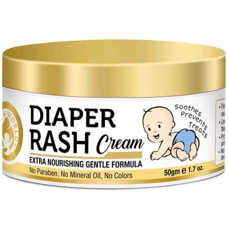 Buy Mom & World Diaper Rash Cream 50g - With Shea Butter, Argan Oil, Aloe vera - Purplle