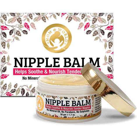 Mom & World Nipple Balm (50 g) For Sore and Cracked Nipples - With Cocoa & Shea Butter