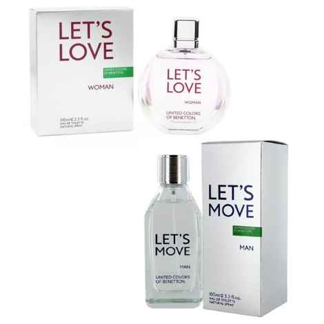 Buy United Colors of Benetton Perfume Combo Set of Let's Love EDT for Women and Let's Move EDT for Men (100ml x 2) - Purplle