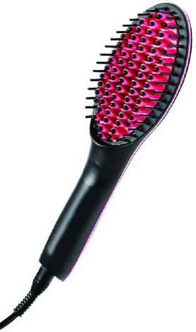 Bronson Professional Simply Straight / Straight Artifact Ceramic Hair Straightening Brush - Black / Pink