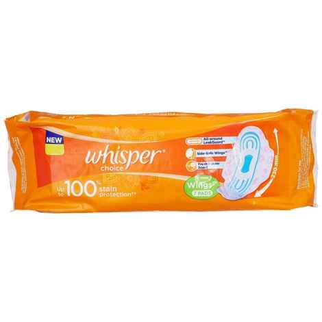 Whisper Choice Regular with wings 7 Pads Sanitary