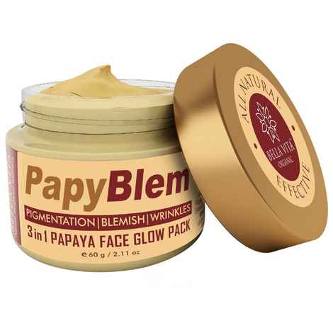 Bella Vita Organic Pigmentation Blemish Removal Face Pack with Papaya, Aloe and Bentonite (60 g)