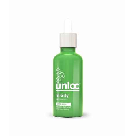 MIXIFY Unloc Anti Acne Face Serum with AHA, BHA, Tea Tree Oil and natural plant extracts of Licorice (30 ml) | Paraben Free | Sulphate Free