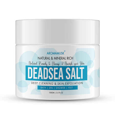AromaMusk 100% Natural and Mineral Rich Dead Sea Salt For Deep Cleaning & Skin Exfoliation (100 g)