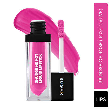 SUGAR Cosmetics Smudge Me Not Liquid Lipsticks for Women | Transferproof & Waterproof | Lasts 12+ Hours | Matte Lipstick | 4.5ml - 38 Dose Of Rose (Rosy Mauve)