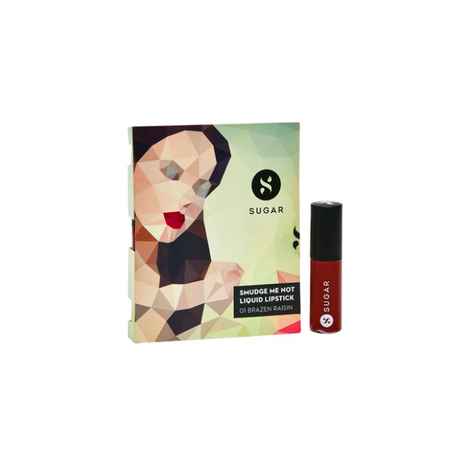 SUGAR Cosmetics Smudge Me NotA Liquid LipstickA SampleA 01 Brazen Raisin (Burgundy)