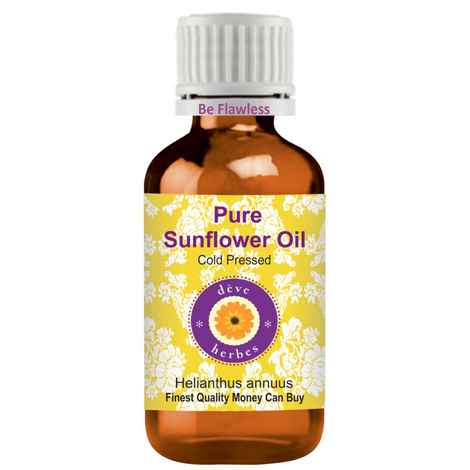 Buy Deve Herbes Pure Sunflower Oil (HelianthusA annuus) Natural Therapeutic Grade Cold Pressed 100 ml - Purplle