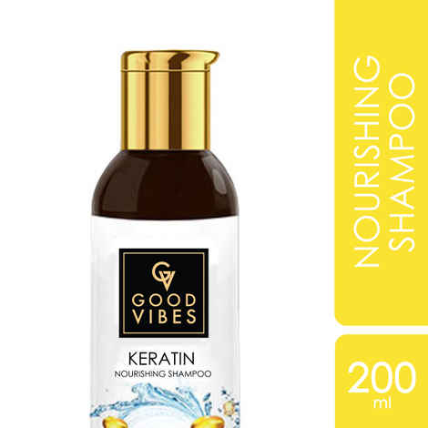 Buy Good Vibes Keratin Nourishing Shampoo | Hair Repair, Anti-Dandruff, Strengthening | With Argan Oil | No Parabens, No Animal Testing (200 ml) - Purplle