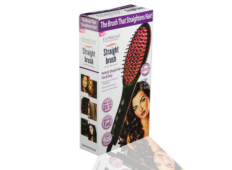 Buy Gorgio Professional Hair Straightner Brush Hb6000 With Ceramic Coating - Purplle