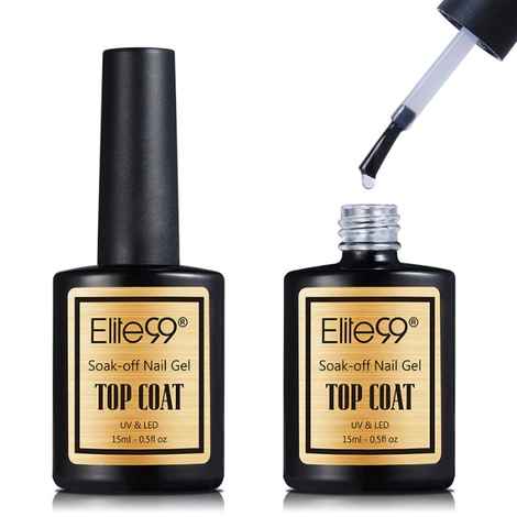 Buy Elite99 Large Top Primer Gel Varnish Soak Off UV LED Gel Nail Polish Base Coat No Wipe Top Color Matt Top Coat Gel Polish (Top Coat) (15 ml) - Purplle