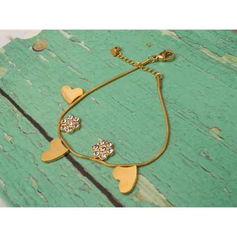 Buy Golden Peacock Gold-Toned Stainless Steel Gold-Plated Charm Bracelet - Purplle