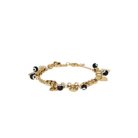 Buy Golden Peacock Gold-Toned Stainless Steel Gold-Plated Charm Bracelet - Purplle