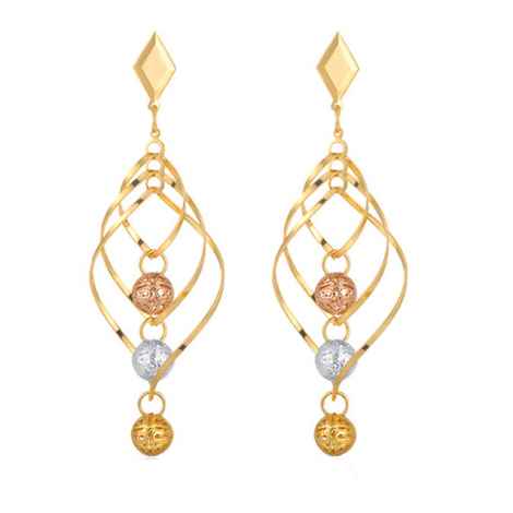 Buy Ferosh Golden Claribel Drop Earrings - Purplle