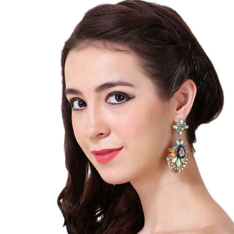 Buy Ferosh Flashy Statement Danglers - Purplle