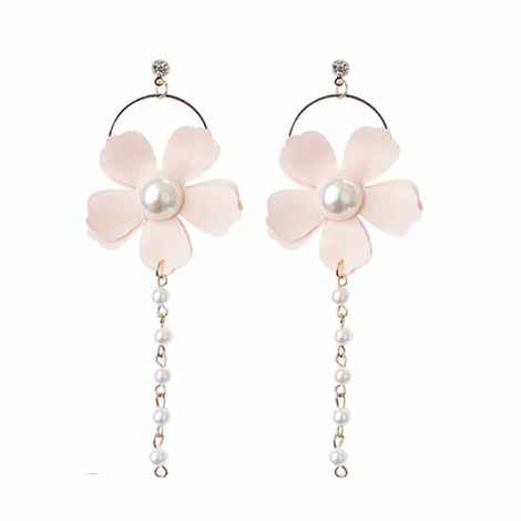 Buy Ferosh Fiorella Pink Pearl Earrings - Purplle