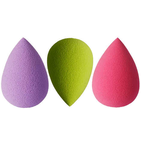 Gorgio Professional Beauty Blender Puff Sponge Egg Shape - 3 Pcs (Purplle, Green & Pink)