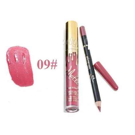 Kiss Beauty Matte Liquid Lip Stick and Lip Liner (09)