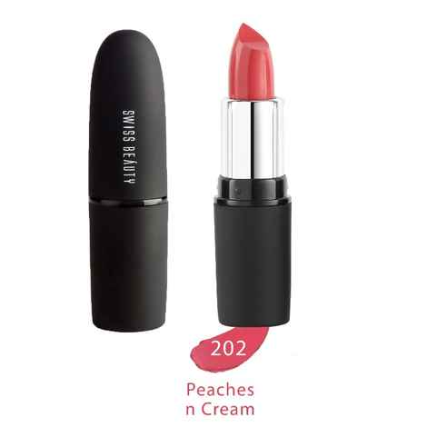 Swiss Beauty Pure Matte Lipstick (3 g) (Peaches n Cream - 202)-SB-S6-202