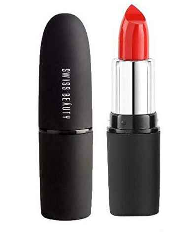 Swiss Beauty Pure Matte Lipstick (3 g) (Orange Red - 208)-SB-S6-208