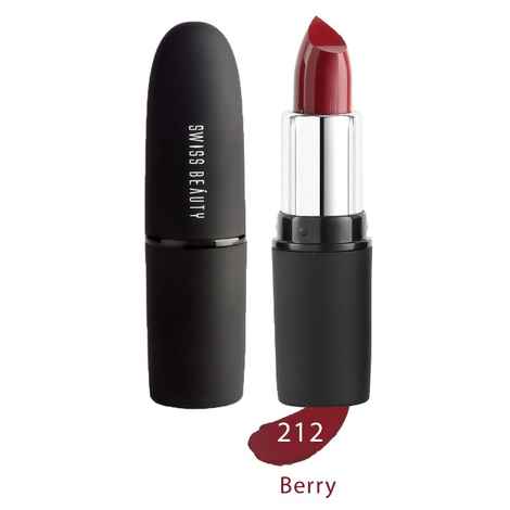 Swiss Beauty Pure Matte Lipstick (3 g) (Berry - 212)-SB-S6-212