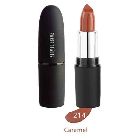 Swiss Beauty Pure Matte Lipstick (3 g) (Caramel - 214)-SB-S6-214